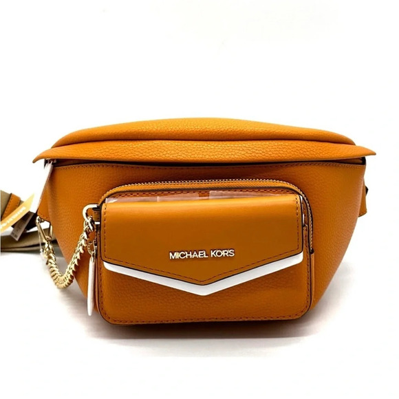 Michael Kors Maisie Large 2 in 1 Sling Pack Crossbody Bag Cider